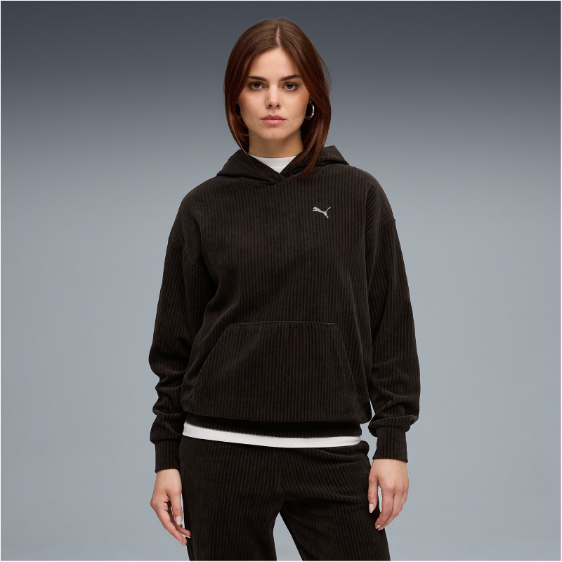 PUMA ESS ELEVATED Comfort Velour Rib Hoodie Women's