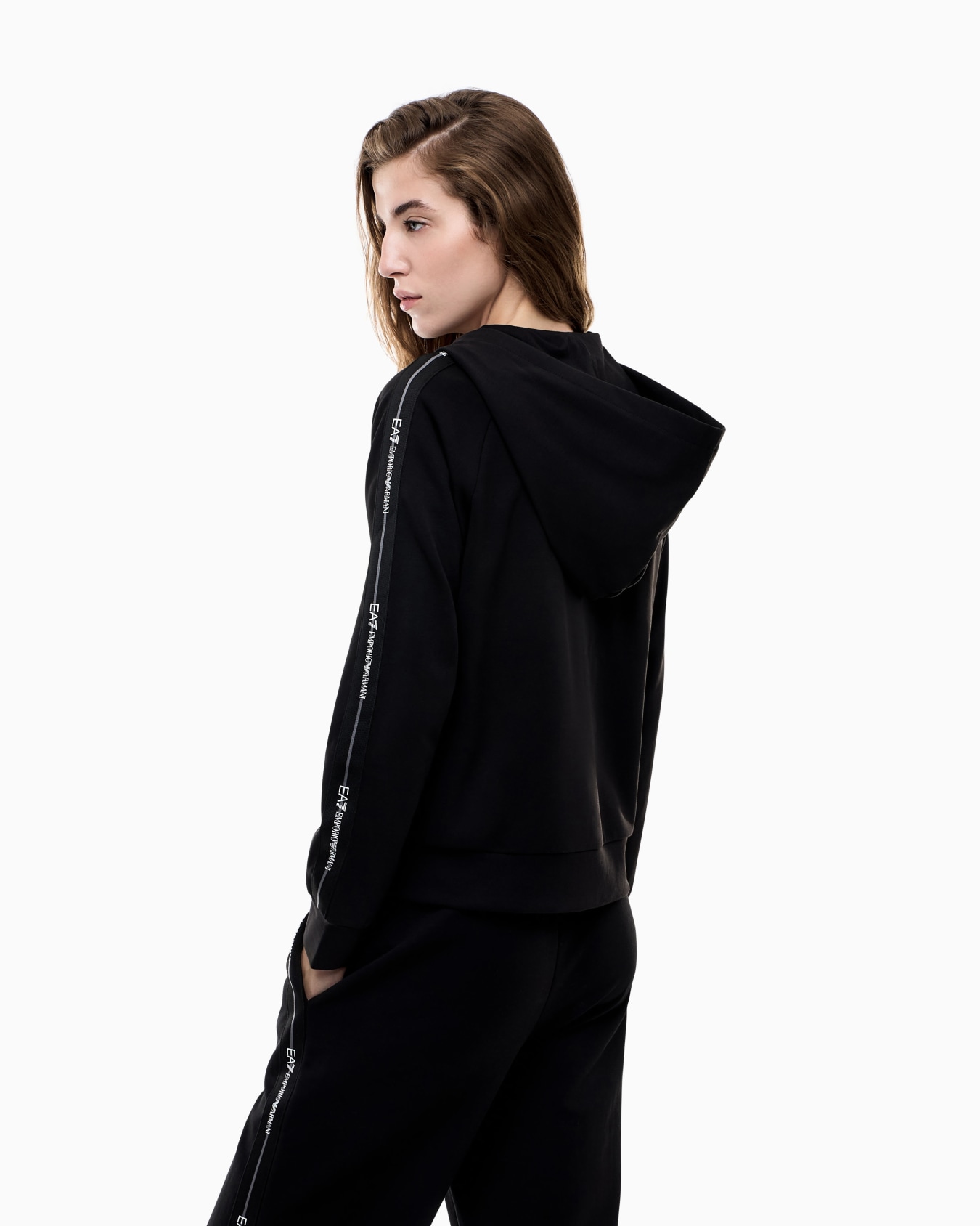 EMPORIO ARMANI EA7 Logo Series Qadınlar üçün başlıqlı svitşot