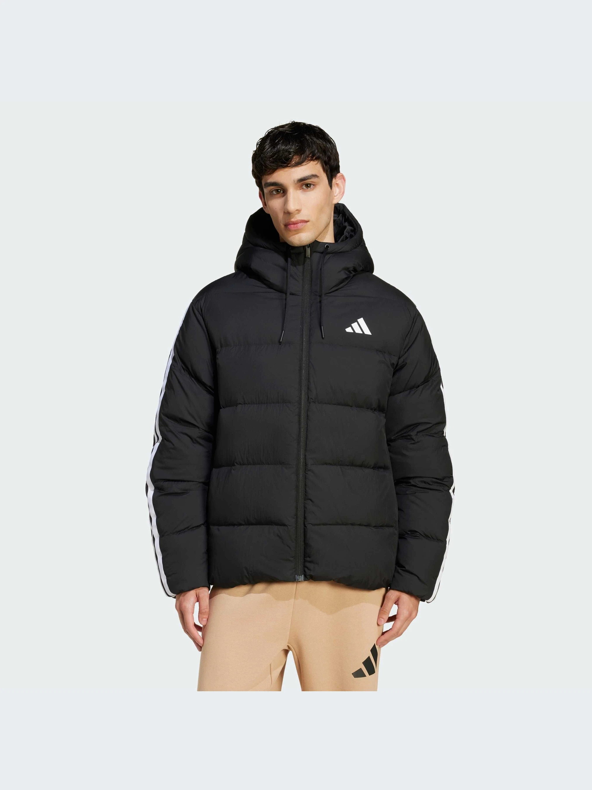 ADIDAS Essentials Climawarm 3-Stripes Puffer Down Hooded Men's Jacket